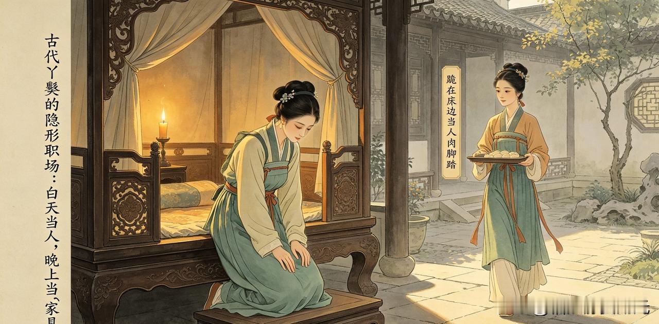 古代丫鬟的“隐形职场”：白天当人，晚上当“家具”古代丫鬟不是“职业”，而是