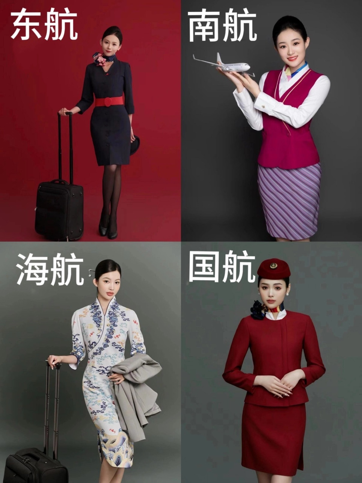 山航空姐的裤装上线了海航的空姐制服是最好看的，海天祥云，既彰显东方文化，又精致优