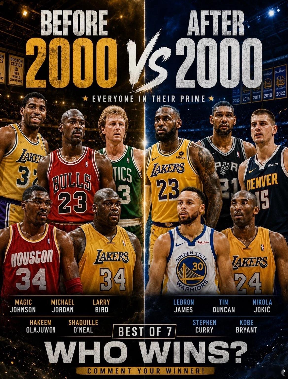 NBA历史最强阵容PK！2000年前后谁更强？​​​