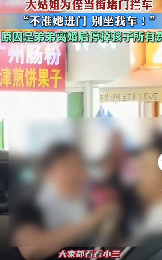 见过原配打小三的，第一次见大姑姐当街拦车堵小三！原来小三破坏了弟弟的家庭，弟弟离