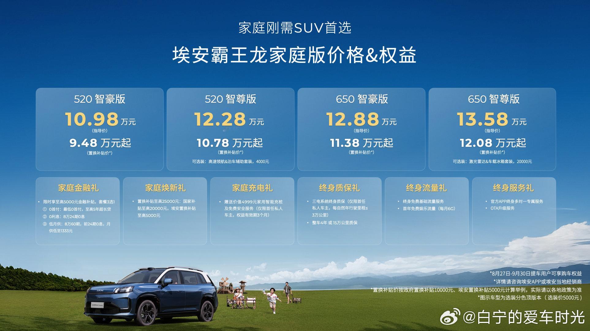 埃安霸王龙家庭版AIONVHome正式上市，售价10.98-13.58万元