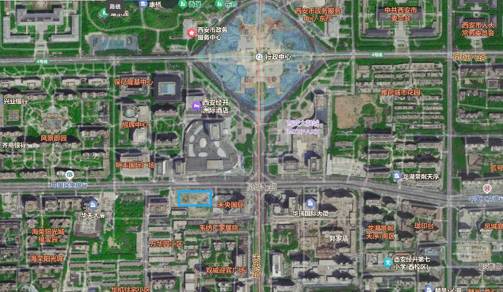 快讯！日前，西安土地招拍挂市场推出经开区1宗商业用地，疑为知名商业项目二期用地，