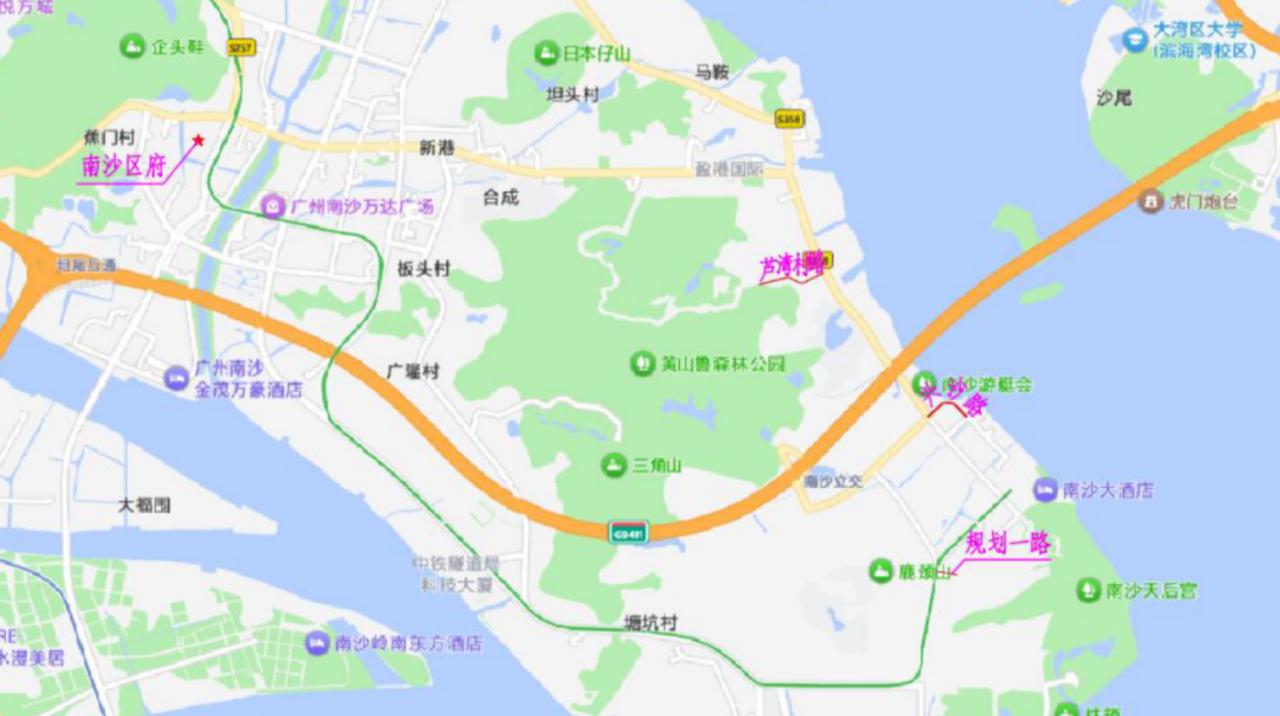 【南沙湾将新建3条道路！蒲茵路和兴沙路要打通了！】南沙工化投资有限公司发布南沙湾