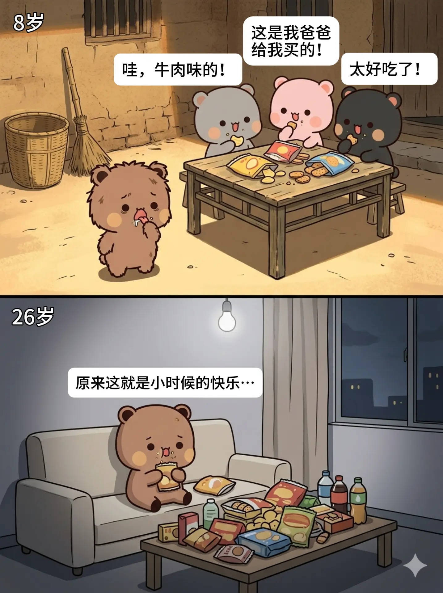 长大后，慷慨宴请小时候的自己。