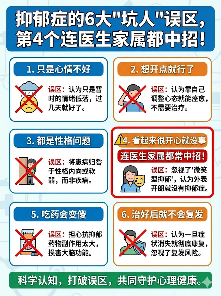 抑郁症的6大“坑人”误区