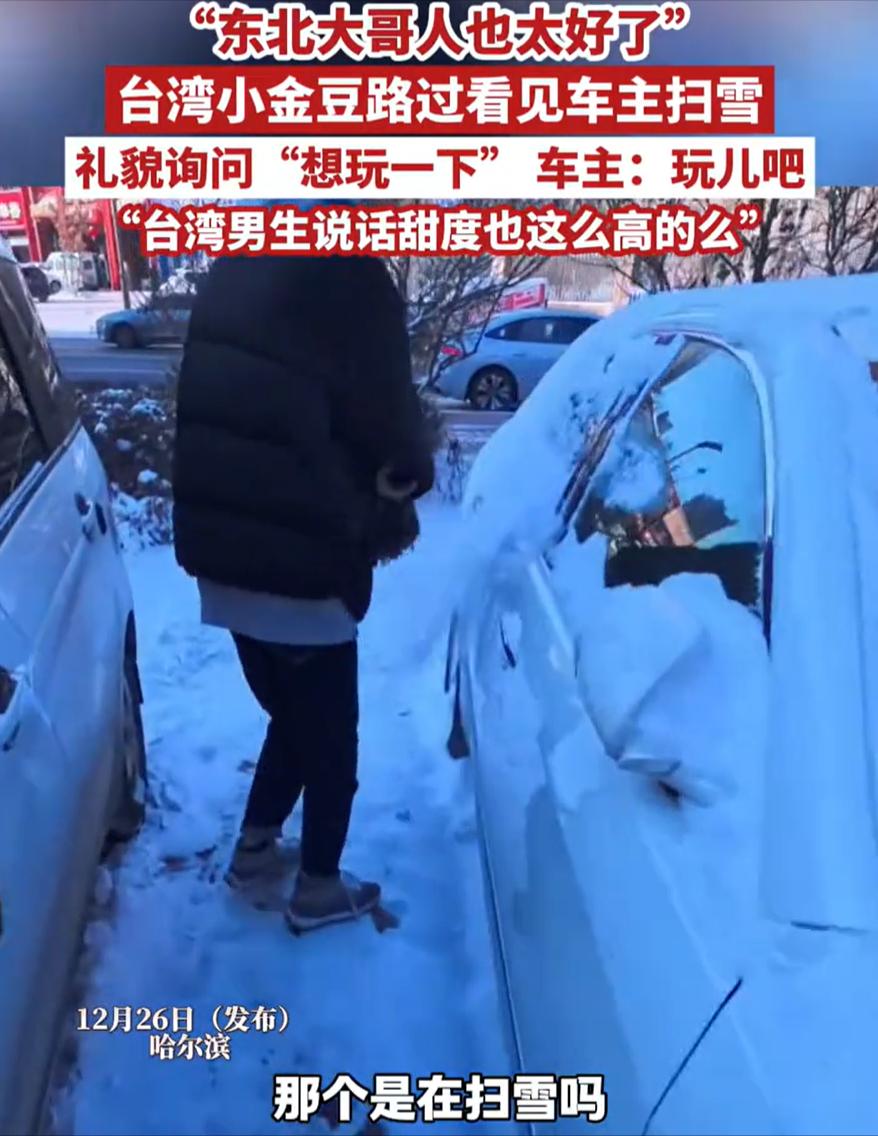 笑不活了！黑龙江哈尔滨，一男在早上在路边擦车扫雪，本来干的不开心，结果突然一名男