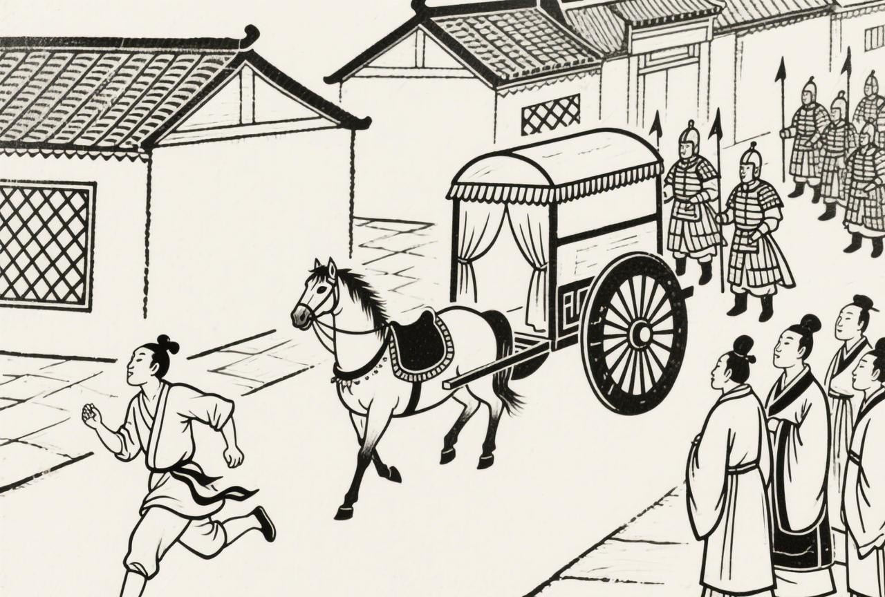 汉文帝出行，一个人冒冒失失从队伍前跑过，惊了御马，差点把他掀下马车；文帝大怒：