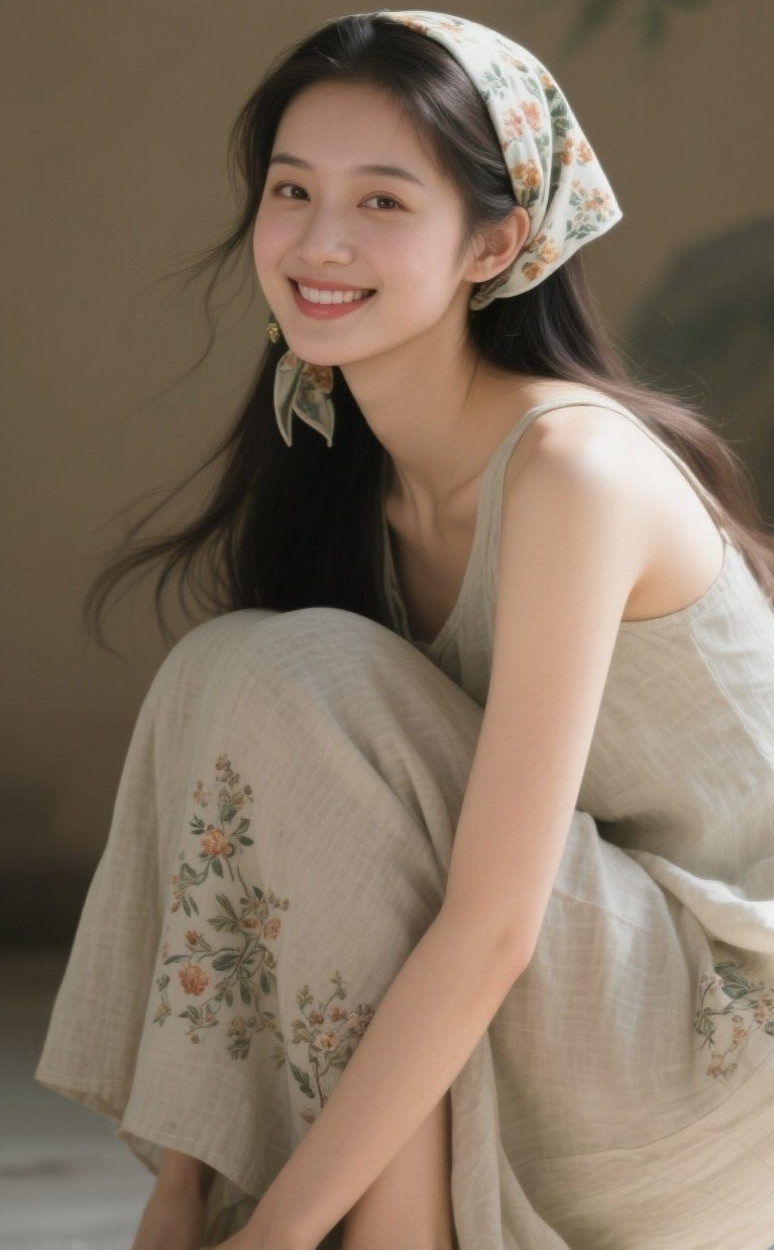 素衣少女美得纯粹，朴实穿搭更显仙