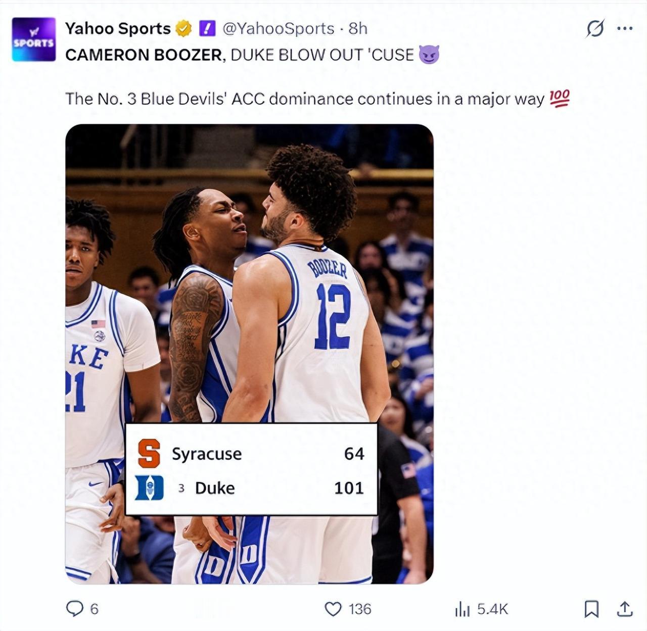 状元热门22+12太强了布泽尔之子看齐弗拉格北京时间2月17日，NCAA常