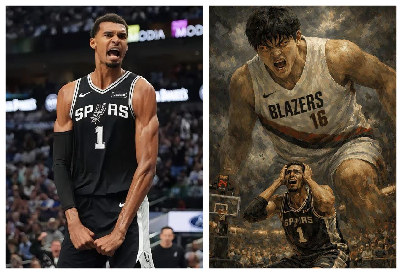 ✨打文班亚马必须用杨瀚森✨🐼看吧，开拓者对阵马刺，克林根会被文班亚马虐得