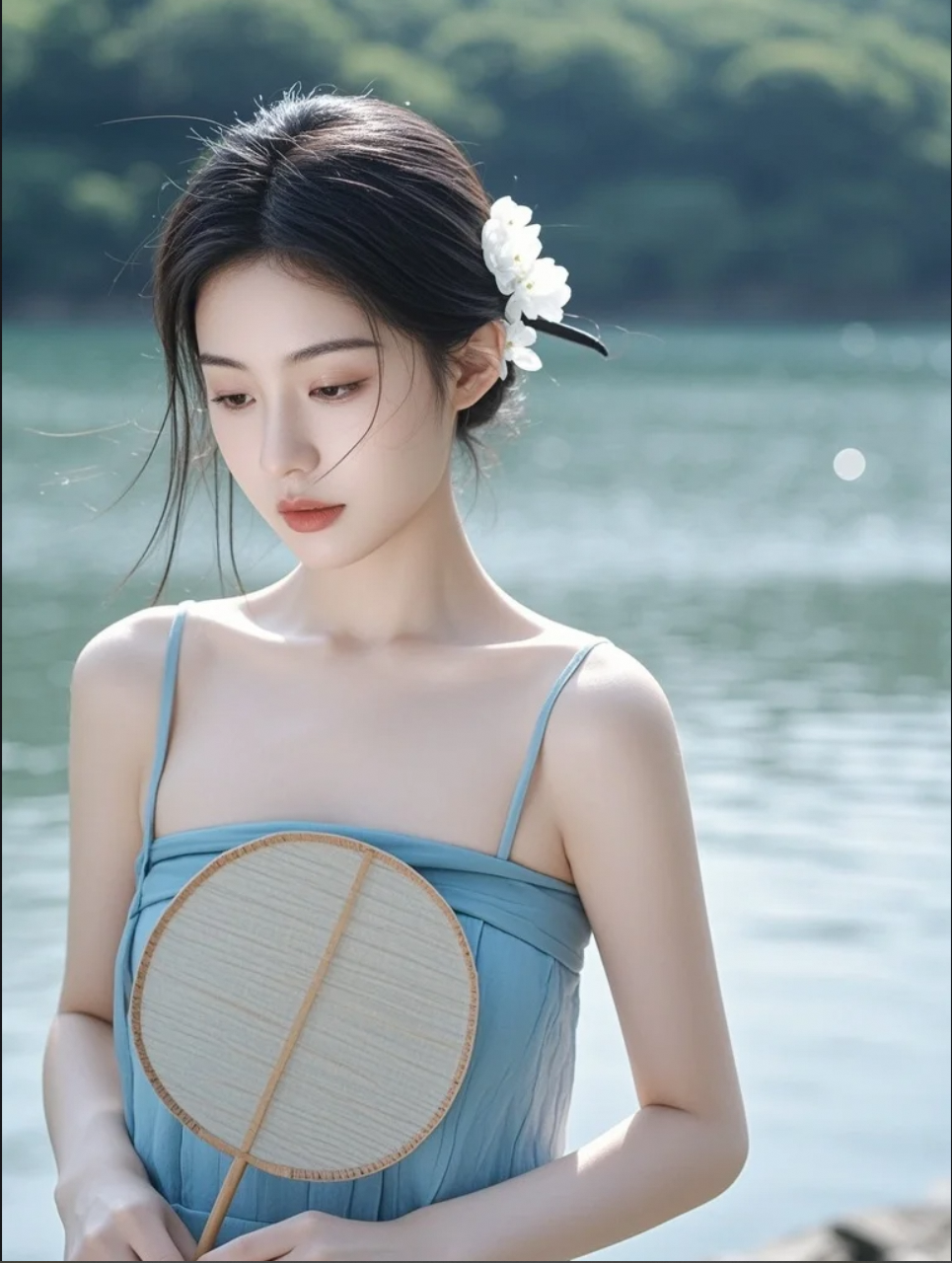 执扇吟诗的她，连声音都能醉人