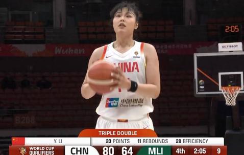 仅9中3！她却成为世预赛首战唯一打满第四节球员王思雨上场18分钟，9投仅中3
