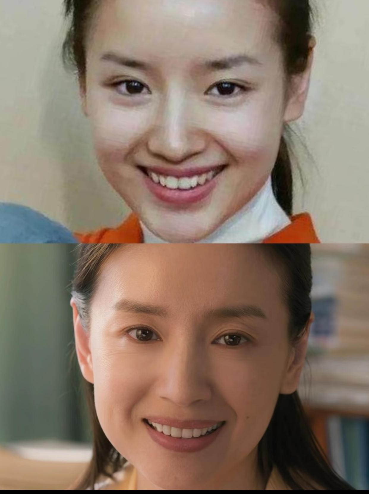 董洁的容貌变化，一方面是岁月一方面是她整牙了吧，多少人记得，她和谢霆锋那年