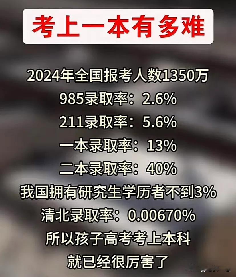 学历虽然在贬值，但考上大学绝非想象中的那么容易。2024年全国报考人数1350