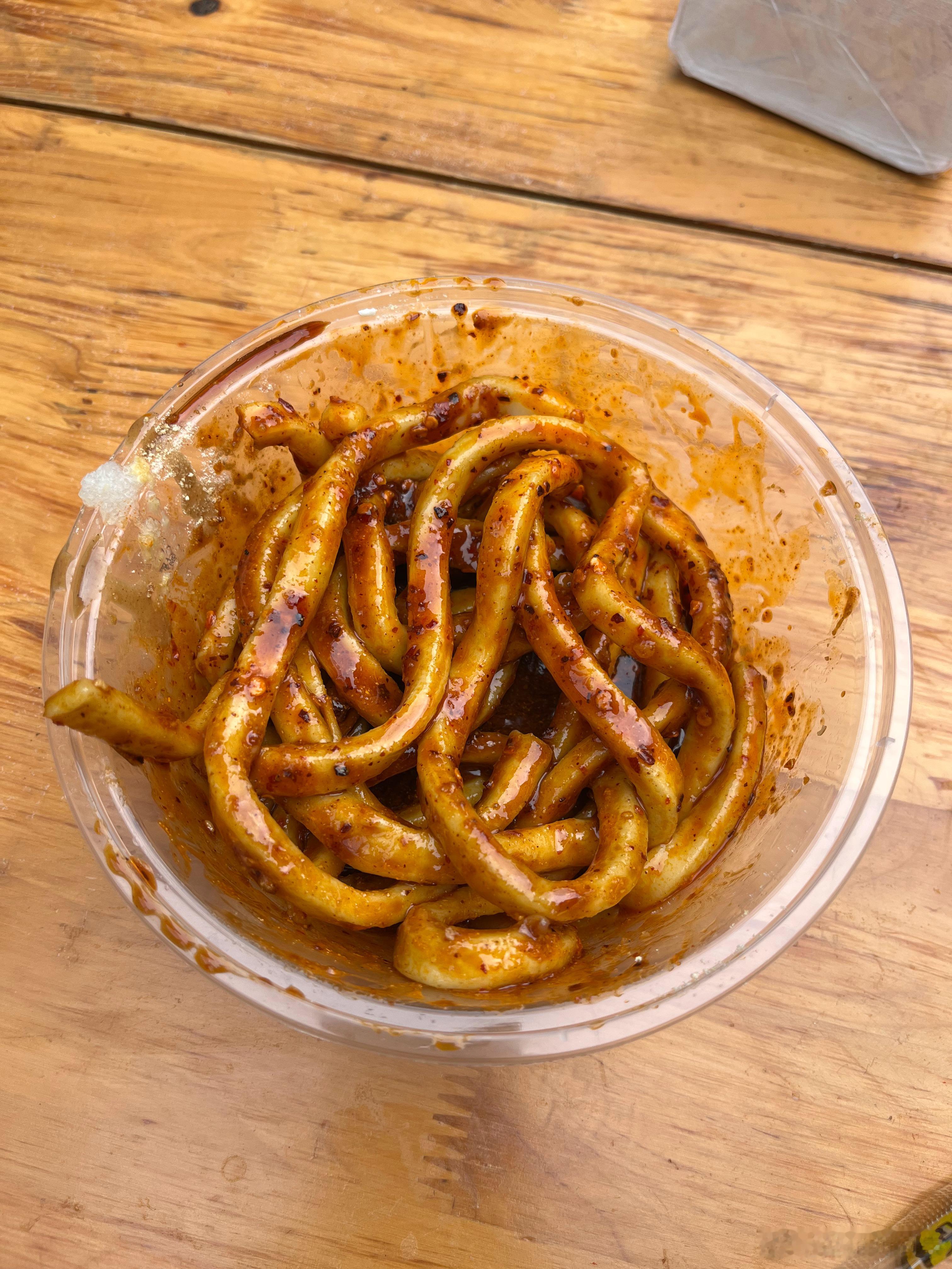 甜水面，没吃过，面条好粗​​​