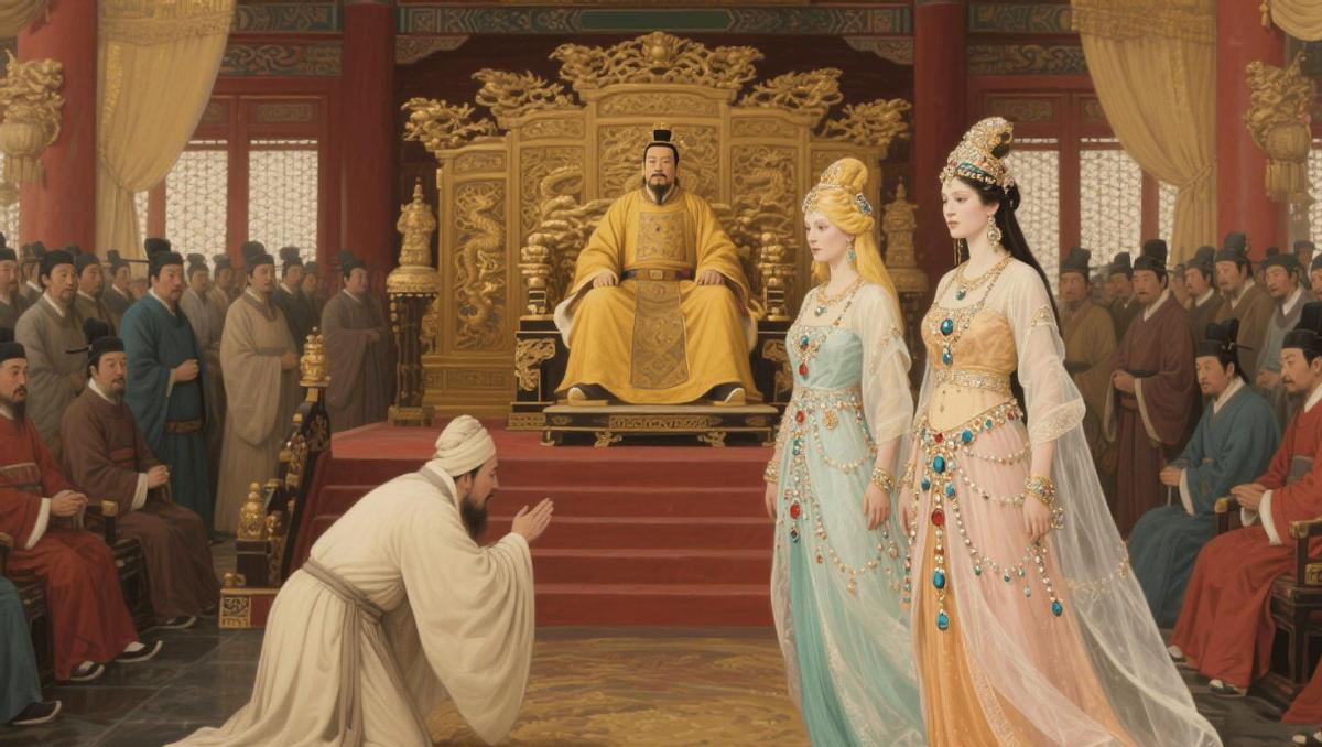 古代皇帝第一次见洋妞是什么感觉？公元635年，传教士阿罗本给李世民献上了两个波斯