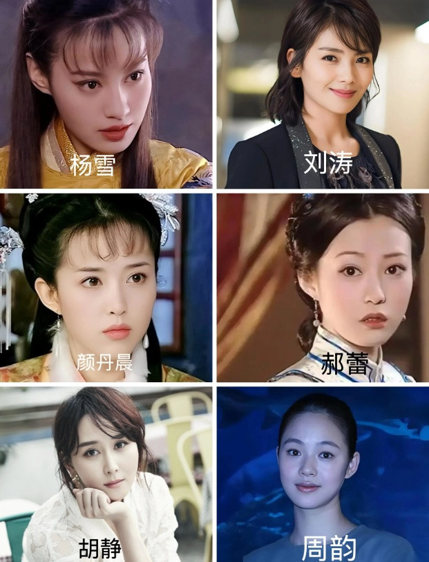 同龄的6位内地女明星，杨雪、刘涛、颜丹晨、郝蕾、胡静、周韵，你最吃谁的颜？