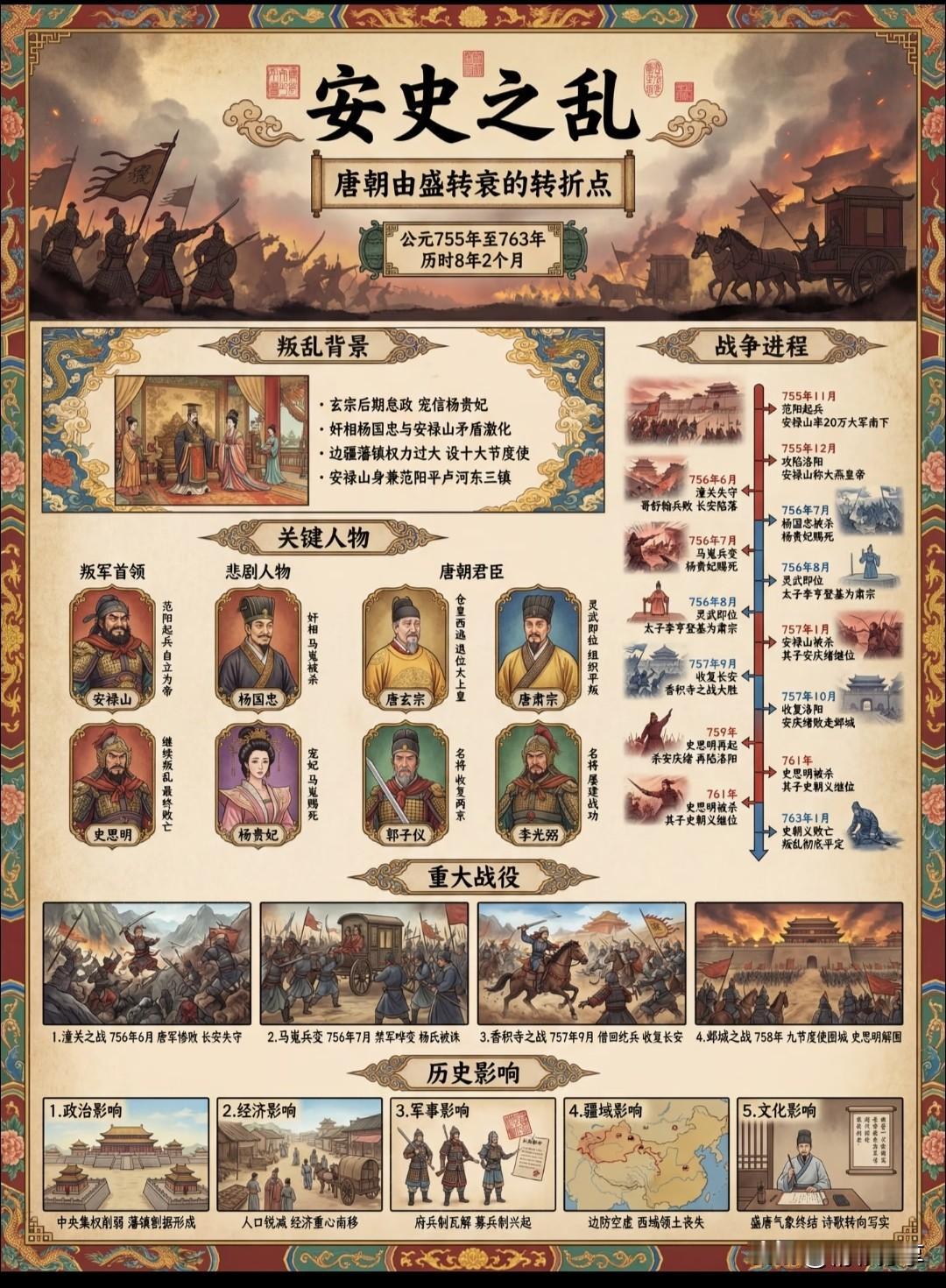 历史悲剧，明明就是局部叛乱，最后变成唐朝由盛转衰的标志事件——安史之乱。本质就是