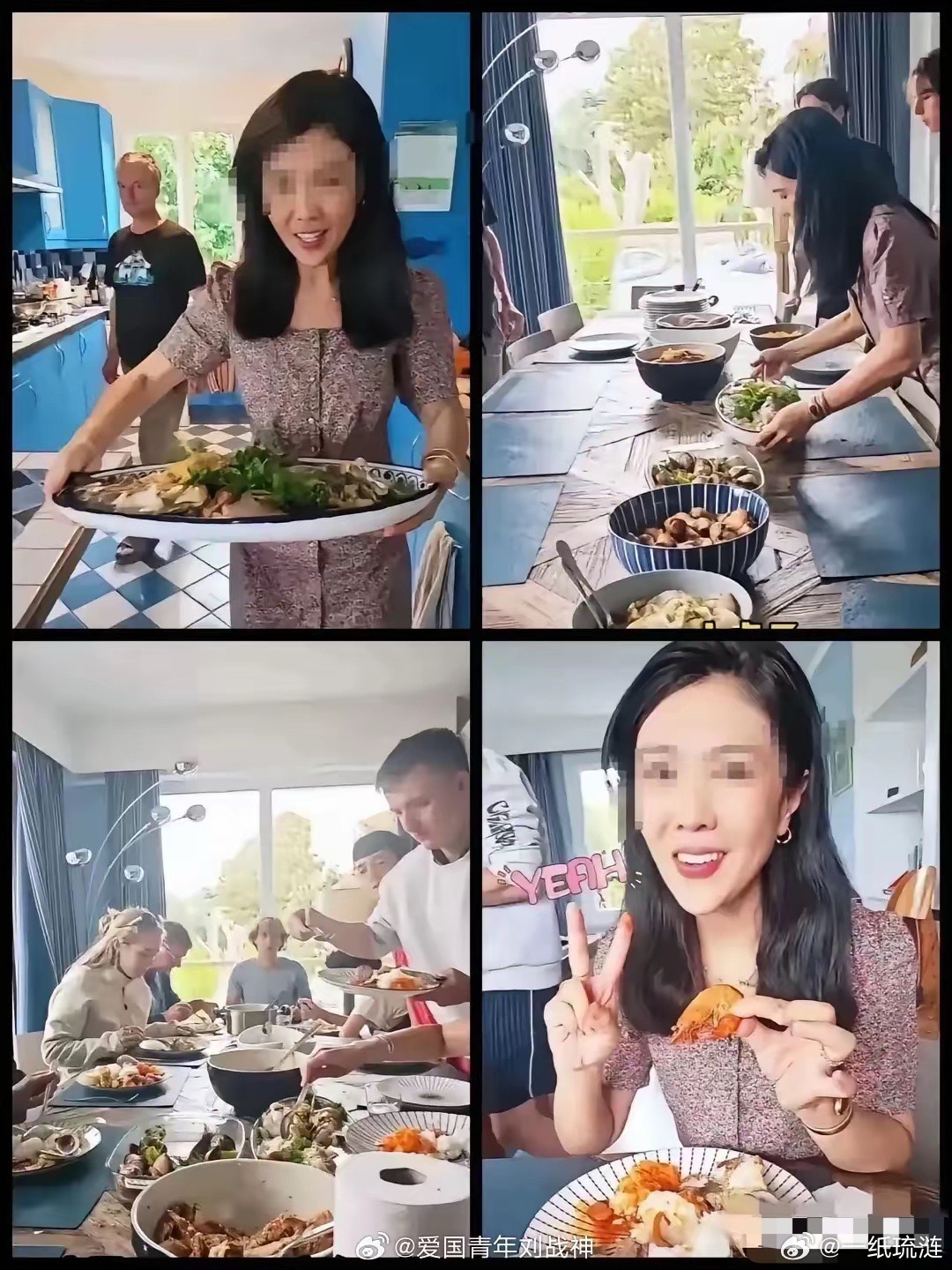 苏芒在国内宣扬“婚姻是牢笼”“女性不该被家务绑架”，去了法国就全家做丰盛的饭菜，