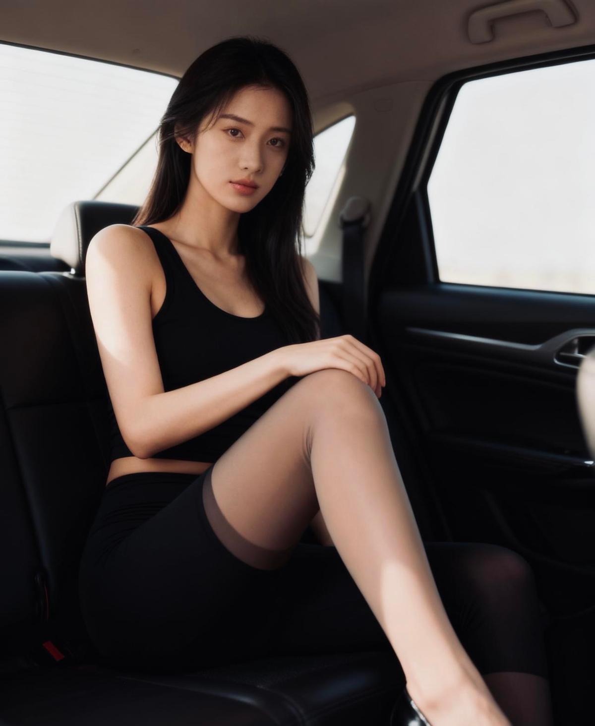 瑜伽短裤配丝袜，不是穿得少，是穿得聪明。15D的丝袜一裹，腿型自动磨皮，膝盖不