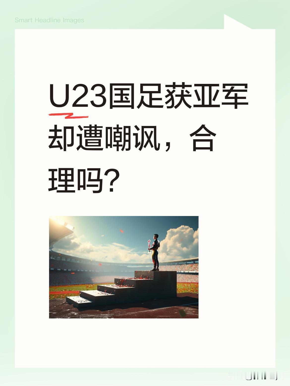 U23国足获亚军却遭嘲讽，合理吗？0-4不敌日本后，U23国足收获U23亚洲杯