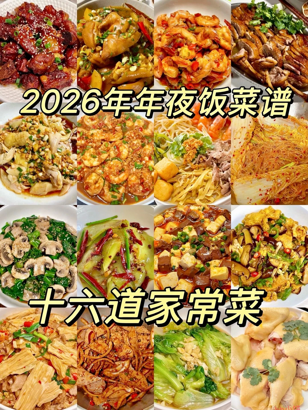2026年夜饭菜谱，十六道家常菜