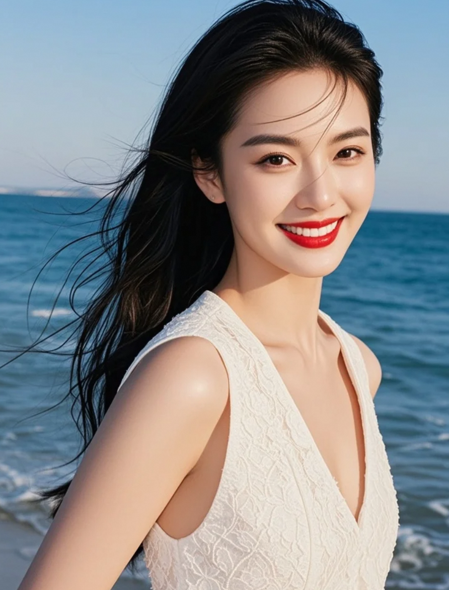 你的裙摆，是海面上最动人的帆，载着梦想远航