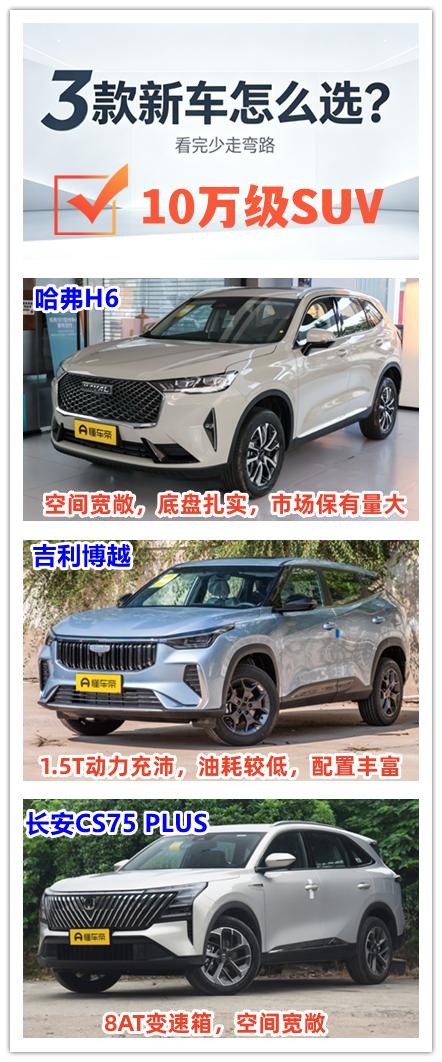 10万级的SUV其实有很多，原先价格很高的，现在直接随便买！有三款人气新车值得关