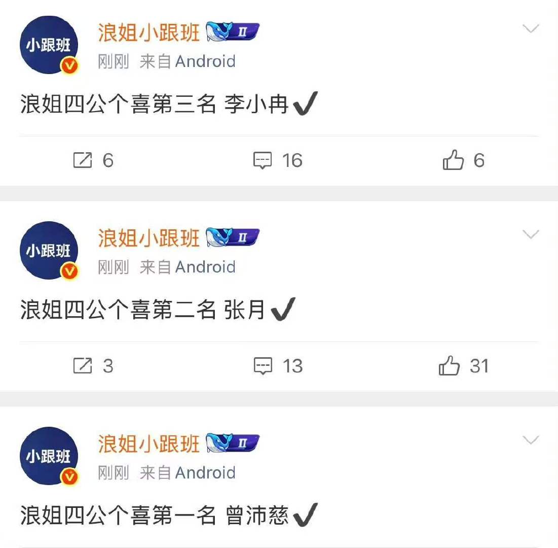 个喜排名！ ​​​