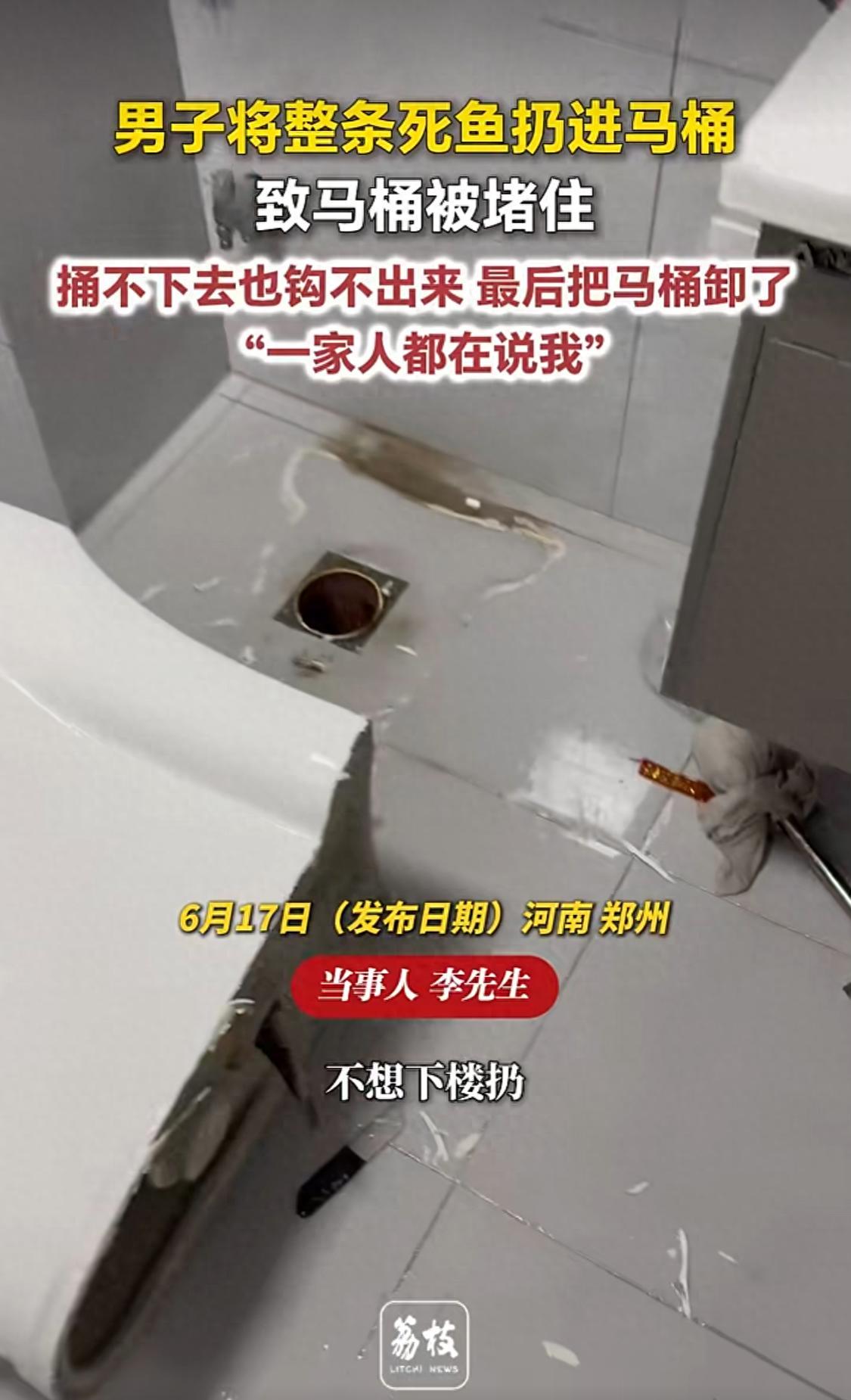 最怕蠢人灵机一动！河南郑州，一男子家养大鱼死亡，嫌下楼丢垃圾麻烦、嫌死鱼异味难闻