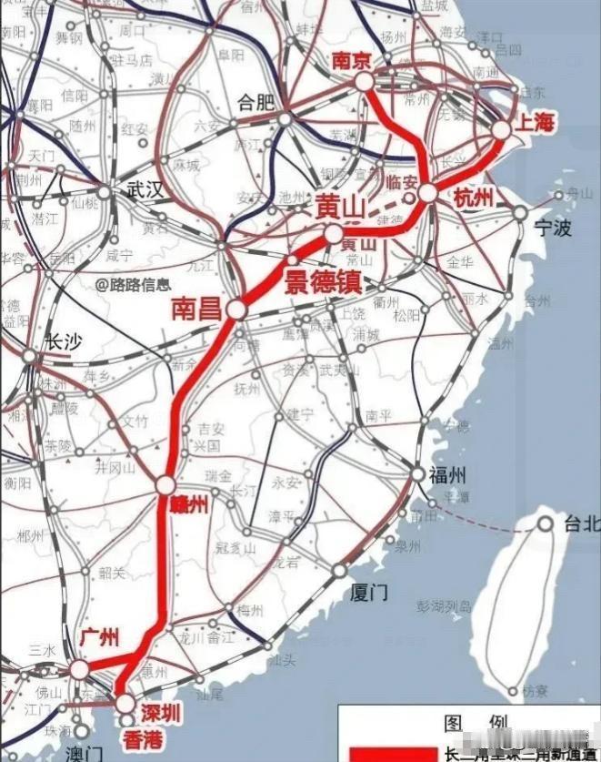 连接上海和广深的这条新高铁，有望打败沿海通道吗？看起来线型顺直，途经城市也不弱: