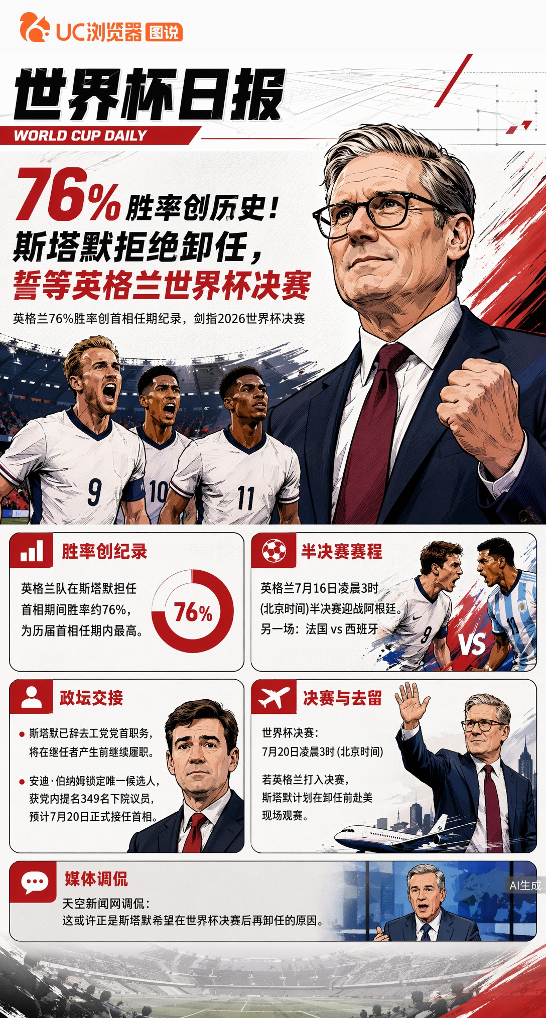 76%胜率创历史！斯塔默拒绝卸任，誓等英格兰世界杯决赛