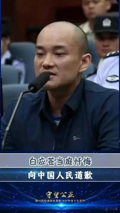 白应仓在执行死刑之前发出公开忏悔，他痛哭流涕地向数万被他残害的无辜受害者说对不起