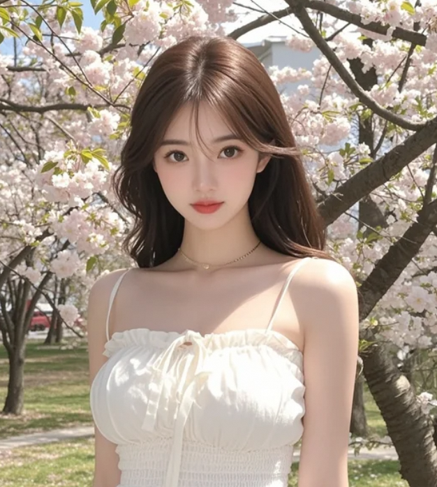 樱花与她共舞，春意悄然入心