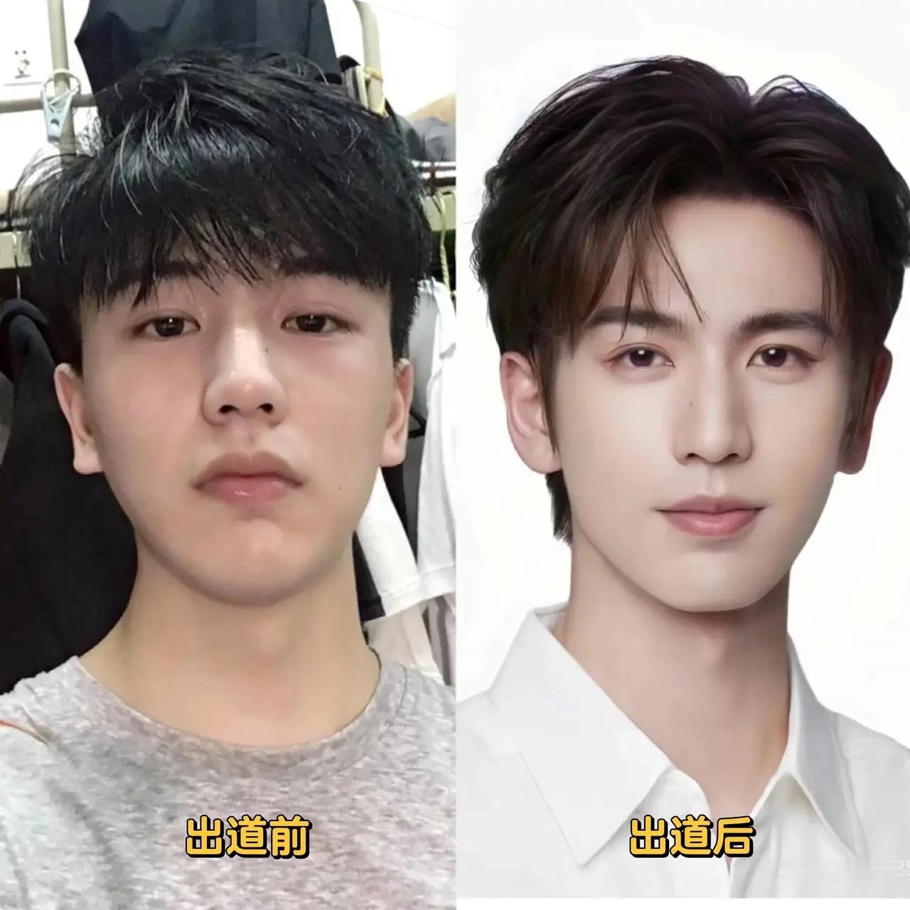 张凌赫应该属于素人出道的明星里出道前后差距最小的吧​​​
