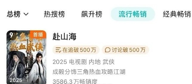 成毅赴山海首日周榜第九​​​