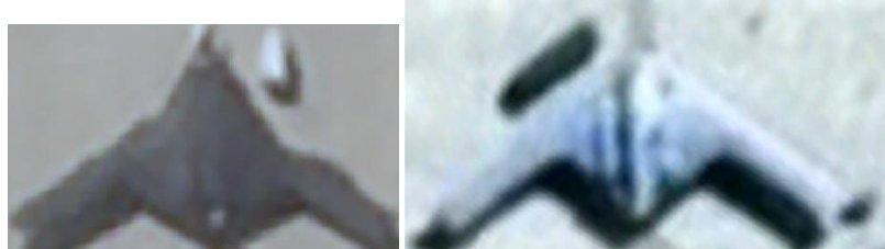 网友制作的中国新型无人机与美国新一代隐身轰炸机B-21的尺寸对比，从目前有限的信