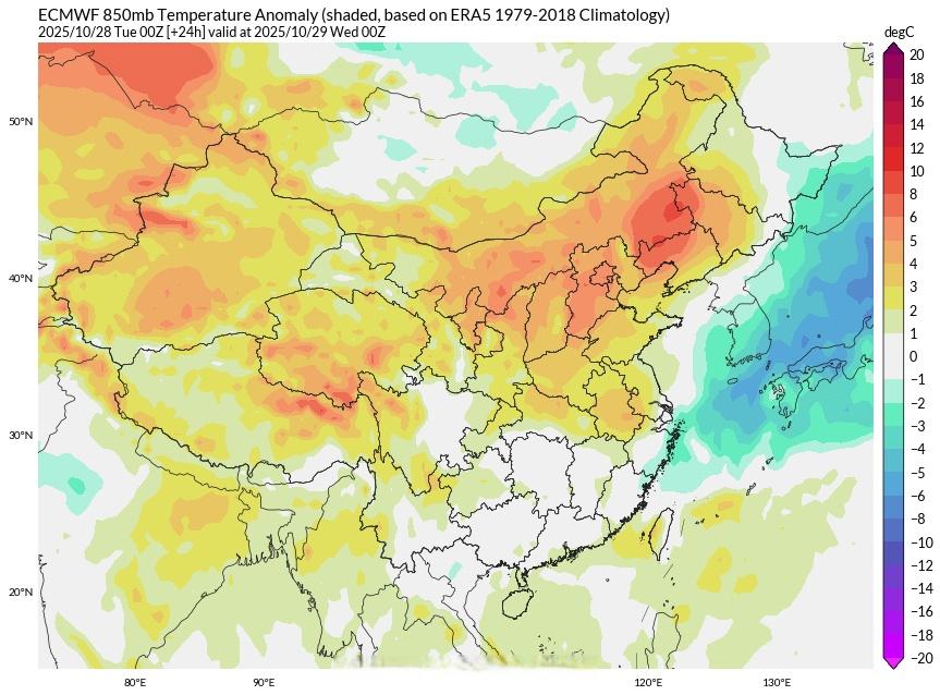 【冷空气离去,东北火速回暖】昨夜今晨冷空气影响迅速结束,暖平流加持下北方大部气温