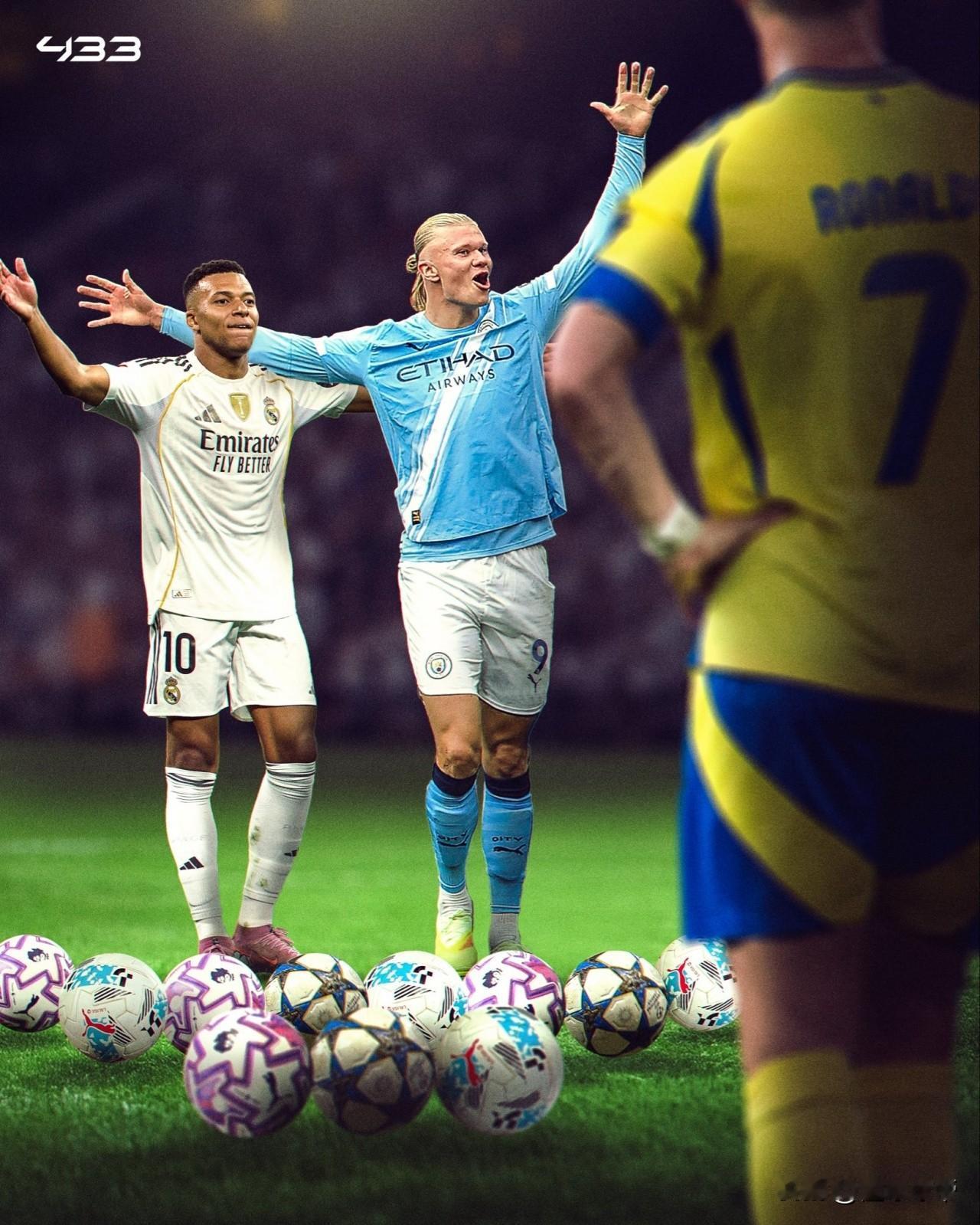 长江后浪推前浪啊，C罗一夜之间两大记录姆巴佩和哈兰德追上!现在的年轻人真的是