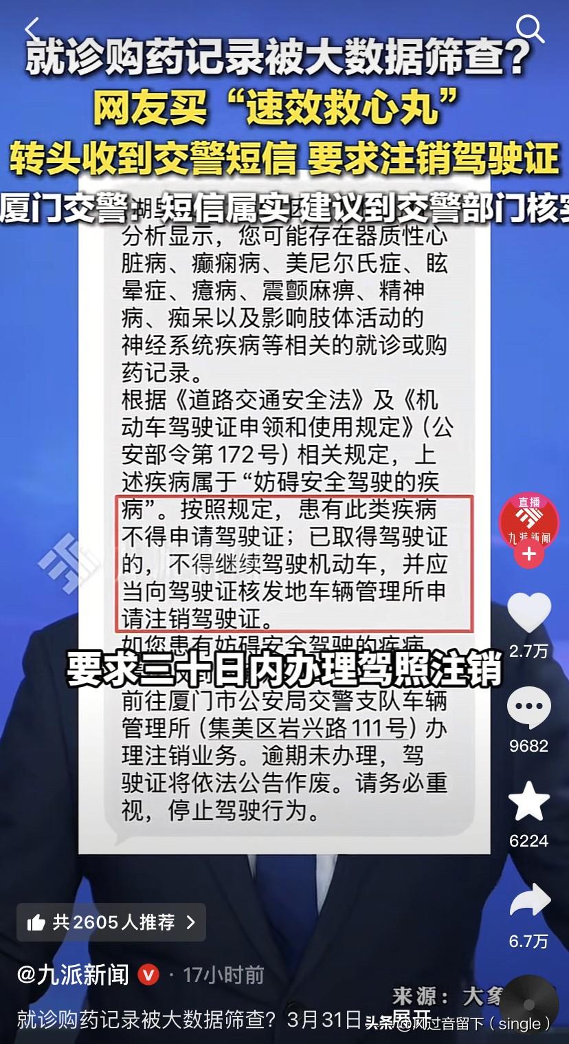 我勒个去，司机连药都不敢买了！就诊购药都被大数据排查了，网友购买了“速效救心丸
