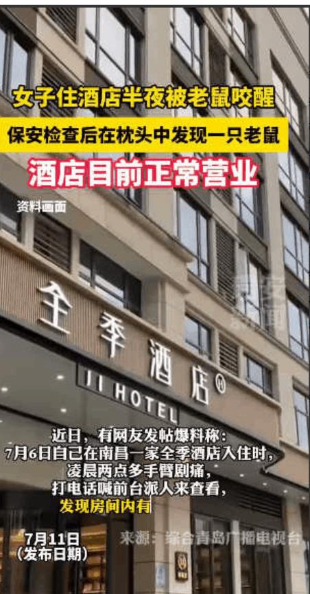 “太恶心了！“女子入住全季酒店，结果半夜被胳膊剧痛疼醒，开灯一看已经被咬出血，原