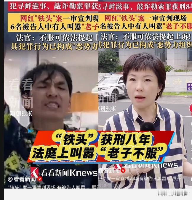 “铁头”在法庭上叫嚣“老子不服”。你不服，你想吓唬谁？谁又会怕你？其实，“铁
