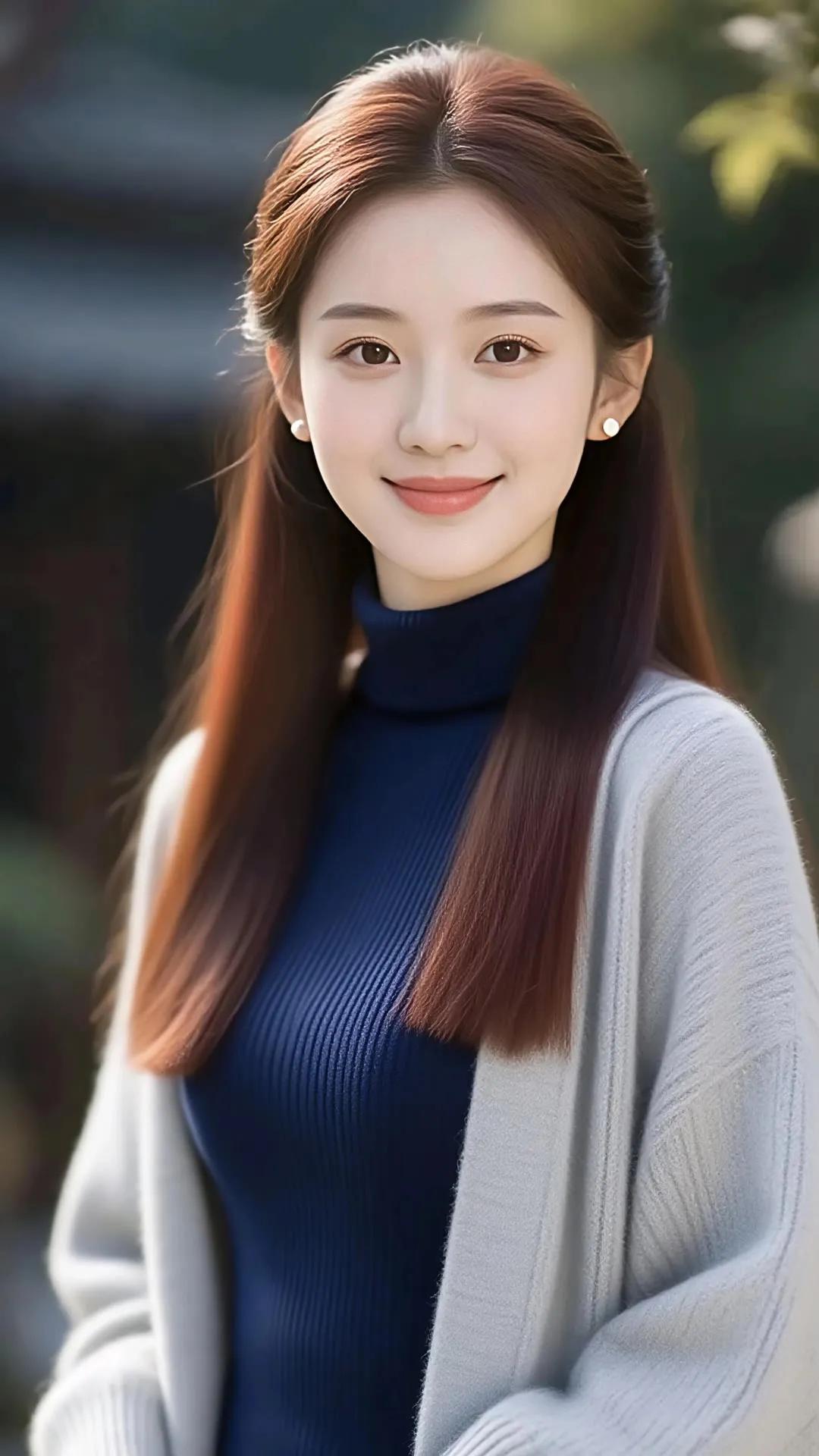 温柔甜美的校园女神，微笑中散发着无限魅力！🌸💖