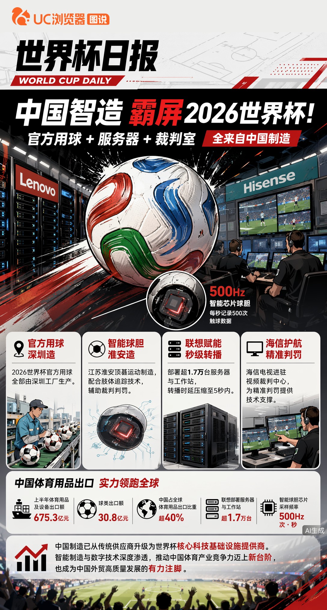 中国智造霸屏2026世界杯！联想万台服务器+海信裁判室+深圳造官方用球