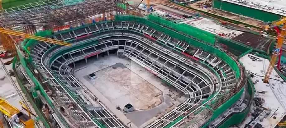辽篮新场馆稳步建设，快投入使用了目前，沈阳王家湾地区建设的冬篮两用场馆建