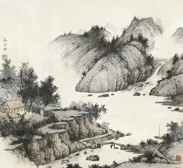 孙天牧（1911—2010），北派山水画家，国画大师，山东莱阳人，书法家孙墨佛长