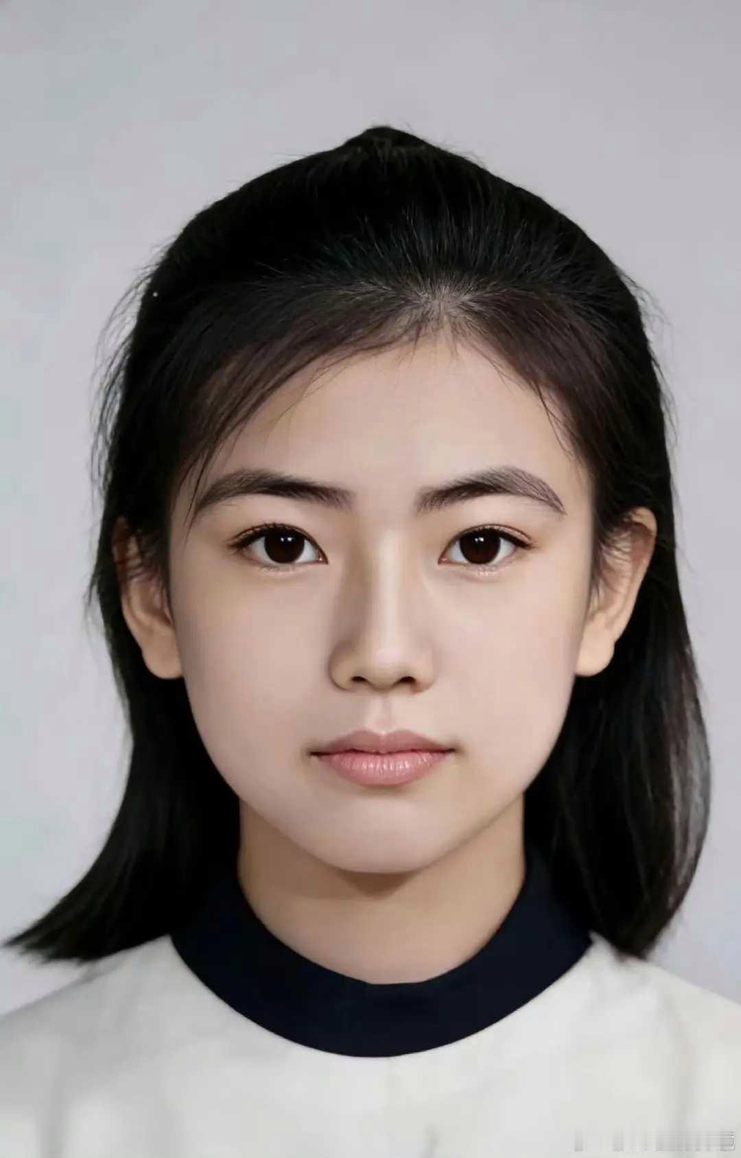 高圆圆小学六年级就浓眉大眼高鼻梁，五官精致，妥妥的天生美人胚子！