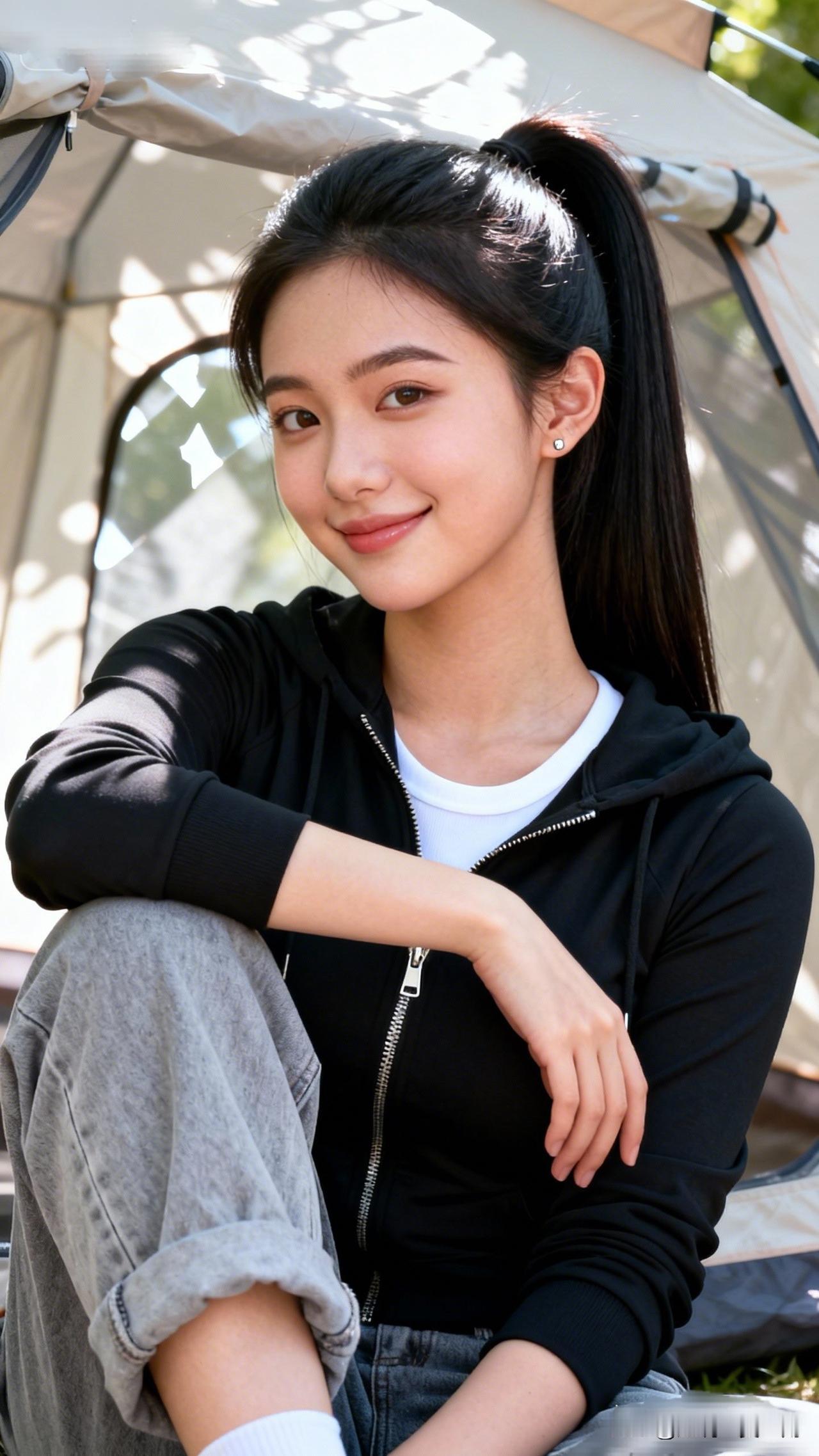 阳光明媚，她笑的很甜。每天美丽照片分享阳光下的少女，笑容灿烂，青春无限！🌞?