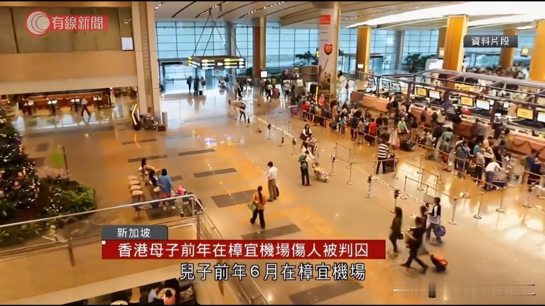 香港母子在新加坡机场闹事判入狱一对香港母子2024年6月在当地旅游期间，于新
