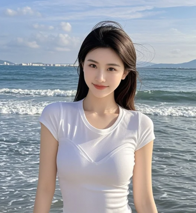 她微微一笑，就像阳光穿透云层照亮心房。